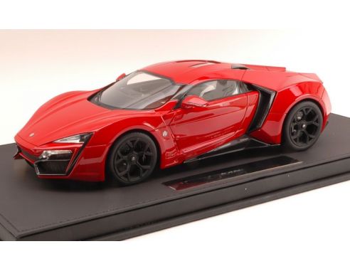 TopMarques TOP30AS LYKAN HYPERSPORT 2014 ROYAL RED WITH ACRILIC COVER AND LEATHER BASE 1:18 Modellino