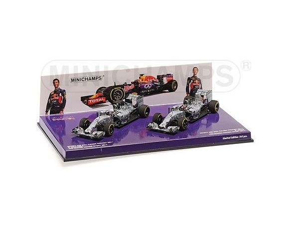 MINICHAMPS 472150326 RED BULL RB11 TWO CAR SET RICCIARDO KVYAT PRE-SEASON TESTING 2015 Modellino