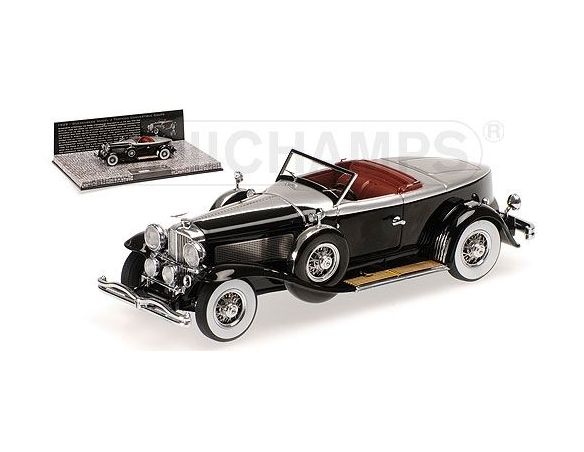 MINICHAMPS 437150431 DUESENBERG MODEL J TORPEDO CONVERTIBLE COUPE’ 1929 BLACK Modellino