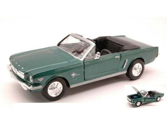 Motormax MTM73212MG FORD MUSTANG CONVERTIBLE 1964 METALLIC GREEN 1:24 Modellino