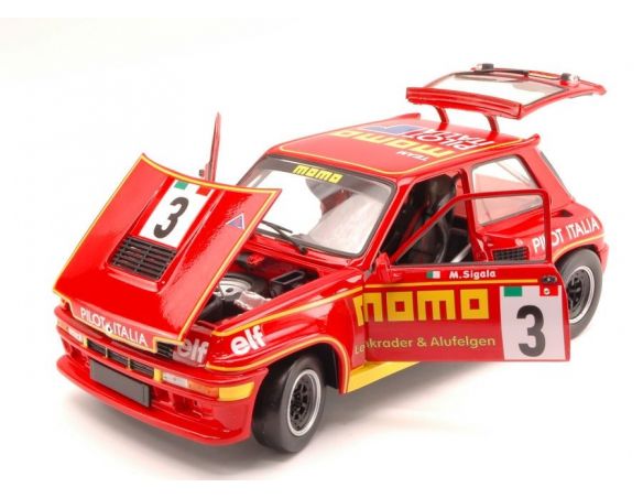 Universal Hobbies UH4546 RENAULT 5 TURBO N.3 MOMO TURBO CUP 1984 M.SIGALA 1:18 Modellino