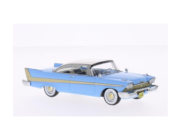 Neo Scale Models NEO46085 PLIMOUTH FURY HARDTOP LIGHT BLUE/WHITE 1:43 Modellino