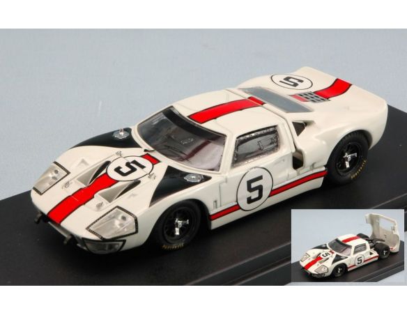 Bang BG7298 FORD GT 40 N.5 2nd 1000 KM MONZA 1966 GREGORY-WHITMORE 1:43 Modellino