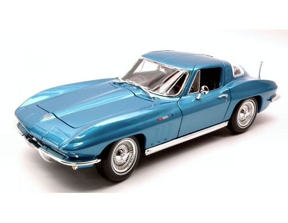 Maisto MI31640BL CHEVROLET CORVETTE 1965 METALLIC LIGHT BLUE 1:18 Modellino