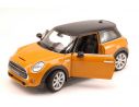 Welly WE4058OR NEW MINI COOPER HATCH 2014 OCHRE W/BLACK ROOF 1:24 Modellino