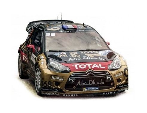 Norev NV181549 CITROEN DS 3 WRC N.1 ACCIDENT RALLY DE FRANCE 2013 LOEB-ELENA 1:18 Modellino