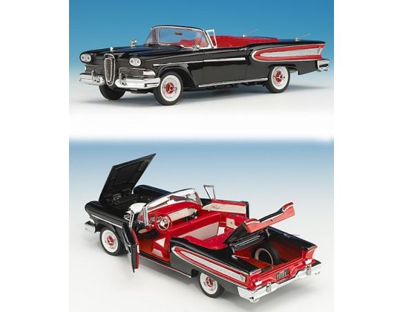The Franklin Mint B11E038 FORD EDSEL COVERTIBLE 1958 BLACK 1:24 Modellino