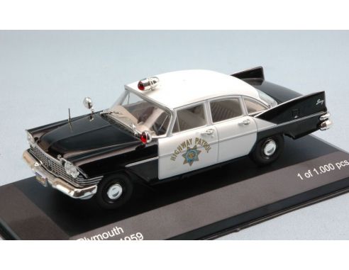 White Box WB172 PLYMOUTH SAVOY CALIFORNIA HIGHWAY PATROL 1959 1:43 Modellino