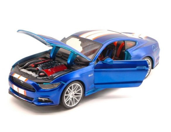 Maisto MI31369 FORD MUSTANG GT 2015 METALLIC BLUE W/WHITE STRIPES 1:24 Modellino