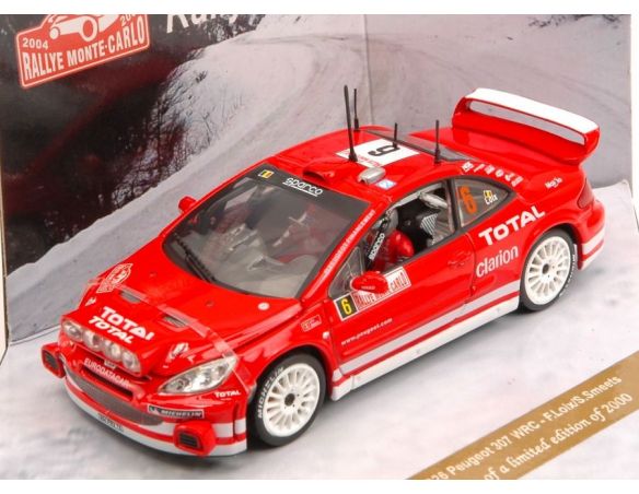 Vitesse VE43026 PEUGEOT 307 WRC N.6 5th MONTE CARLO 2004 F.LOIX-S.SMEETS 1:43 Modellino
