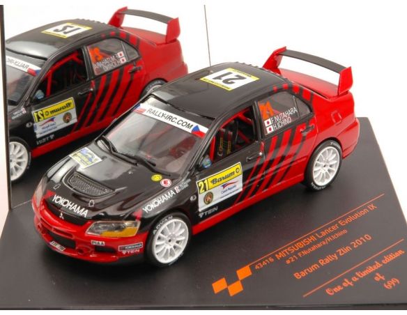 Vitesse VE43416 MITSUBISHI LANCER EVO IX N.21 CZECH RALLY 2010 NUTAHARA-ICHINO 1:43 Modellino