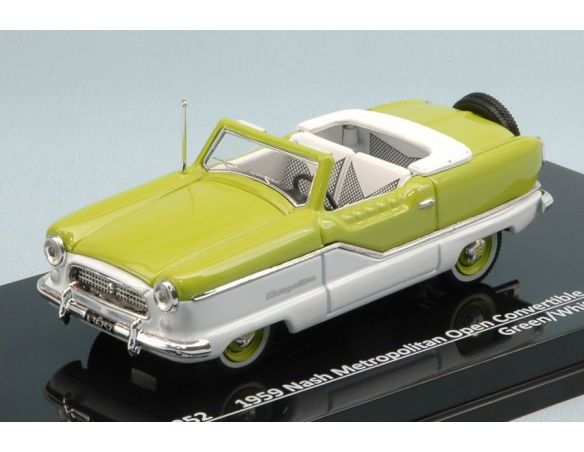 Vitesse VE36252 NASH METROPOLITAN OPEN CONVERTIBLE 1959 GREEN/WHITE 1:43 Modellino
