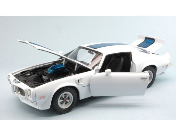 Welly WE2566W PONTIAC FIREBIRD TRANS AM 1972 WHITE W/BLUE STRIPES 1:18 Modellino