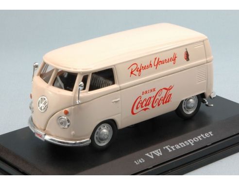 Motorcity Classics MCC430005 VW TRANSPORTER CARGO VAN CREME 1962 COCA COLA 1:43 Modellino