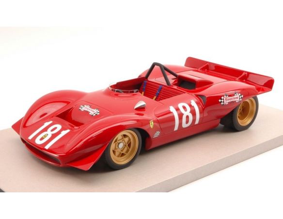 Tecnomodel TMD1837D FERRARI DINO 212 E N.181 WINNER CAMP.E.M.1969 OLLON-VILLARS P.SCHETTY Modellino