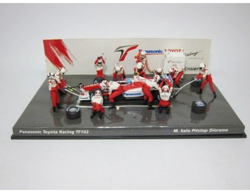 MINICHAMPS 343100066 DIORAMA PIT STOP TOYOTA 2002 M SALO No confezione Modellino