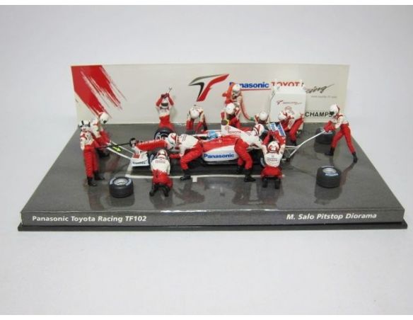 MINICHAMPS 343100066 DIORAMA PIT STOP TOYOTA 2002 M SALO No confezione Modellino