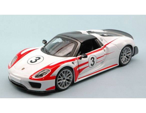 Bburago BU28009W PORSCHE 918 WEISSACH PACKAGE N.3 2013 0-100 2,6 sec 1:24 Modellino