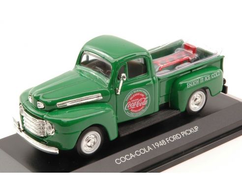 Motorcity Classics MCC467431 FORD PICK UP 1948 W/2 BOTTLE CASES GREEN COCA COLA 1:43 Modellino