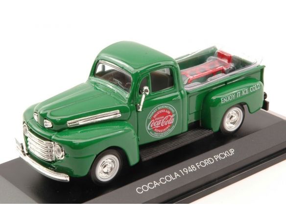 Motorcity Classics MCC467431 FORD PICK UP 1948 W/2 BOTTLE CASES GREEN COCA COLA 1:43 Modellino