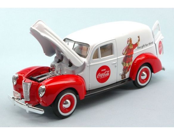 Motorcity Classics MCC439695 FORD SEDAN DELIVERY 1940 WHITE/RED COCA COLA 1:24 Modellino