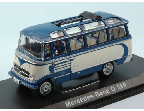 Schuco SH2820 MERCEDES 0319 BUS W/DRIVER CREAM/BLUE 1:43 Modellino