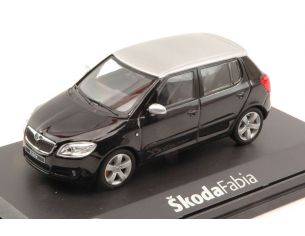Abrex AB008DW SKODA FABIA II 2007 BLACK MAGIC W/SILVER ROOF 1:43 Modellino