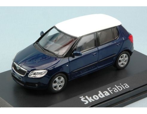 Abrex AB008KCW SKODA FABIA II 2007 STORM BLUE MET.W/WHITE ROOF 1:43 Modellino