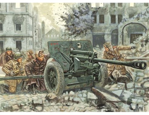 Italeri IT6097 RUSSIAN ZIS 3 AT GUN WITH SERV.1:72 Modellino