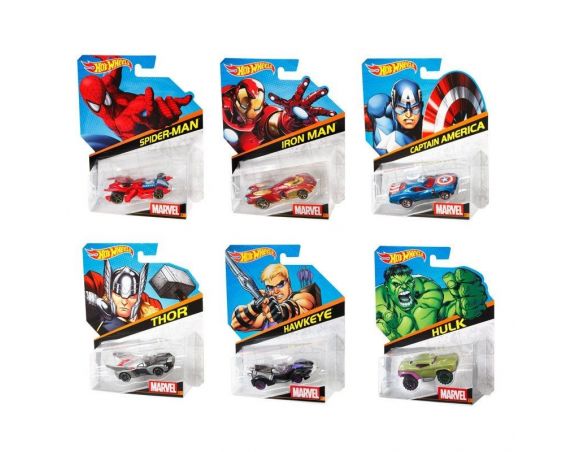 Hot Wheels HWBDM71 VEICOLO PERSONAGGIO MARVEL CAPITAIN AMERICA 1:64 Modellino