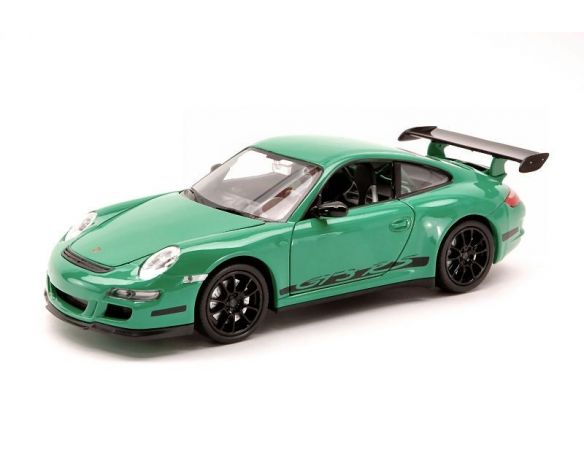 Welly WE2043 PORSCHE 991 (997) GT 3 RS 2006 GREEN W/BLACK STRIPES 1:24 Modellino