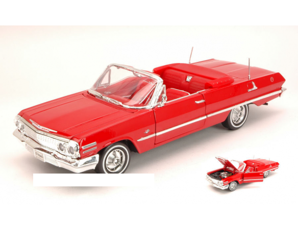 Welly WE2434R CHEVROLET IMPALA OPEN 1963 RED 1:24 Modellino