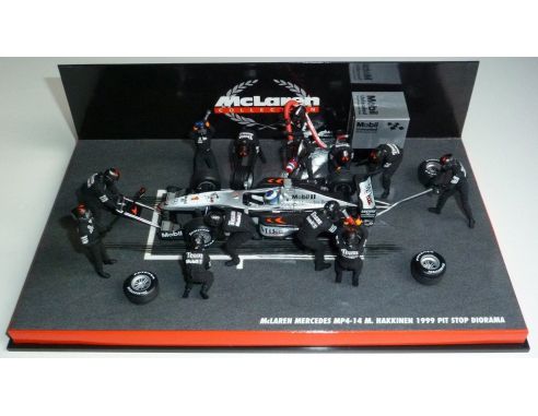 Minichamps McLaren Mercedes M. Hakkinene 1999 Pit Stop Modellino SENZA VETRINA