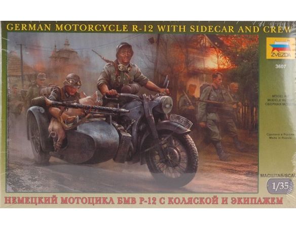 Zvezda Z3607 GERMAN WWII SIDECAR W/CREW KIT 1:35 Modellino