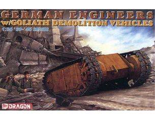 Dragon D6103 GERMAN ENGINEERS W/GOLIATH DEMOLITION VEHICLES KIT 1:35 Modellino