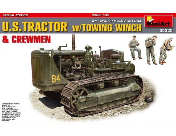 Miniart MIN35225 U.S. TRACTOR W/TOWING & CREWMEN KIT 1:35 Modellino