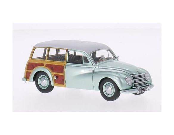 Neo Scale Models NEO46275 DKW MEISTERKLASSE UNIVERSAL TYP 89S METALLIC-HELLGRUN/WOOD 1:43 Modellino