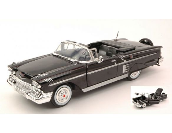 Motormax MTM73267BK CHEVROLET IMPALA 1958 BLACK 1:24 Modellino