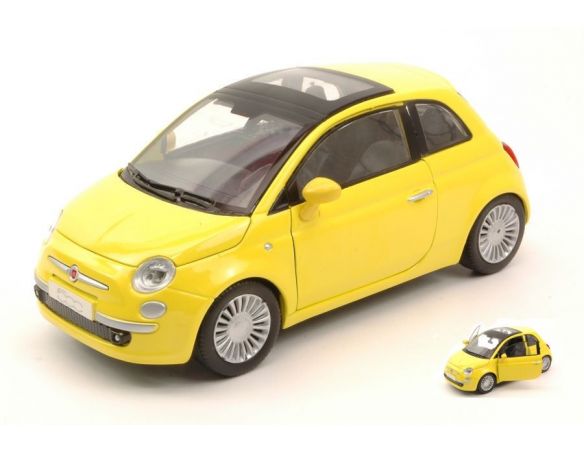 Motormax MTM73373Y FIAT 500 2009 YELLOW 1:24 Modellino