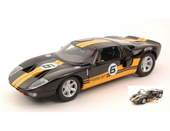 Motormax MTM73775 FORD GT CONCEPT RACING N.6 2005 YELLOW/BLACK 1:24 Modellino