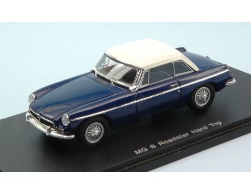 Spark Model S4138 MG B ROADSTER HARD TOP 1972 BLUE W/WHITE ROOF 1:43 Modellino