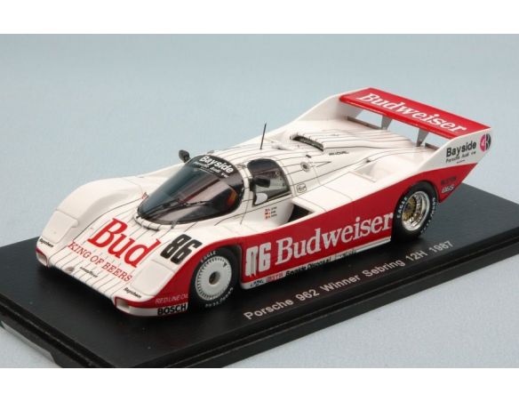 Spark Model S43SE87 PORSCHE 962 N.86 WINNER 12 H SEBRING 1987 J.MASS-B.RAHAL 1:43 Modellino