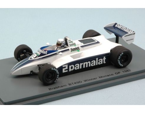 Spark Model S4789 BRABHAM BT49D R.PATRESE 1982 N.2 WINNER MONACO GP 1:43 Modellino