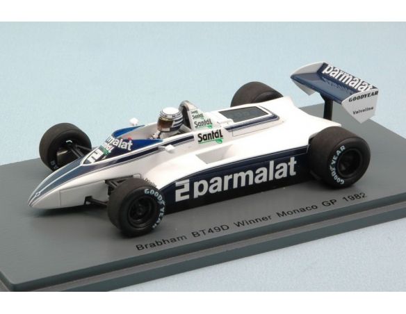 Spark Model S4789 BRABHAM BT49D R.PATRESE 1982 N.2 WINNER MONACO GP 1:43 Modellino