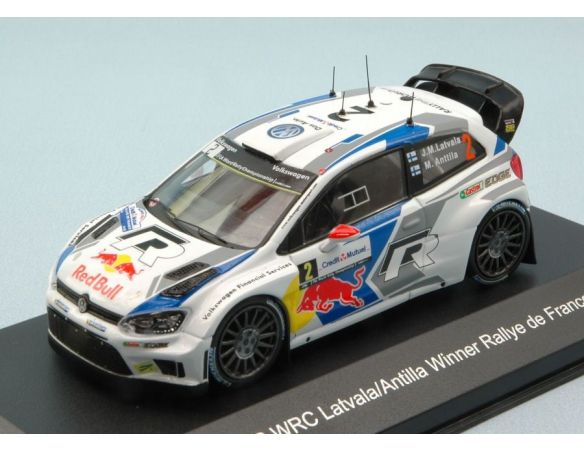 WHITEBOX WBR013 VW POLO R WRC N.2 WINNER R.DE FRANCE 2014 M. LATVALA-M.ANTTILA 1:43 Modellino