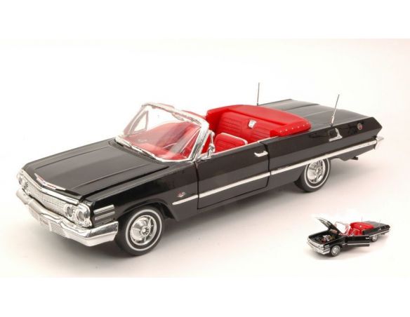 Welly WE2434BK CHEVROLET IMPALA OPEN 1963 BLACK 1:24 Modellino