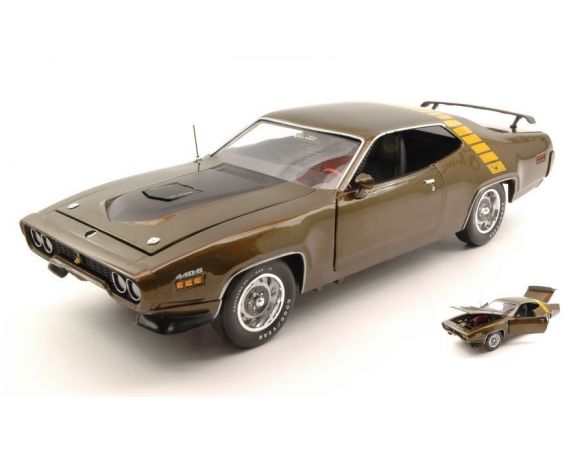 Auto World AMM1063 PLYMOUTH ROAD RUNNER 1971 TAWNY GOLD METALLIC 1:18 Modellino
