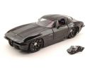 JADA TOYS JADA96808BK CHEVY CORVETTE STINGRAY 1963 BLACK W/BLACK WHEELS 1:24 Modellino