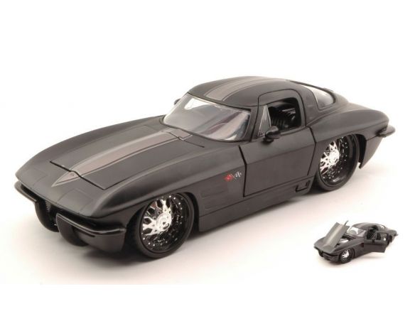 Jada JADA96808BKM CHEVY CORVETTE STINGRAY 1963 MATT BLACK 1:24 Modellino