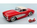 Jada JADA96806RW CHEVY CORVETTE 1957 RED W/WHITE WHEELS 1:24 Modellino